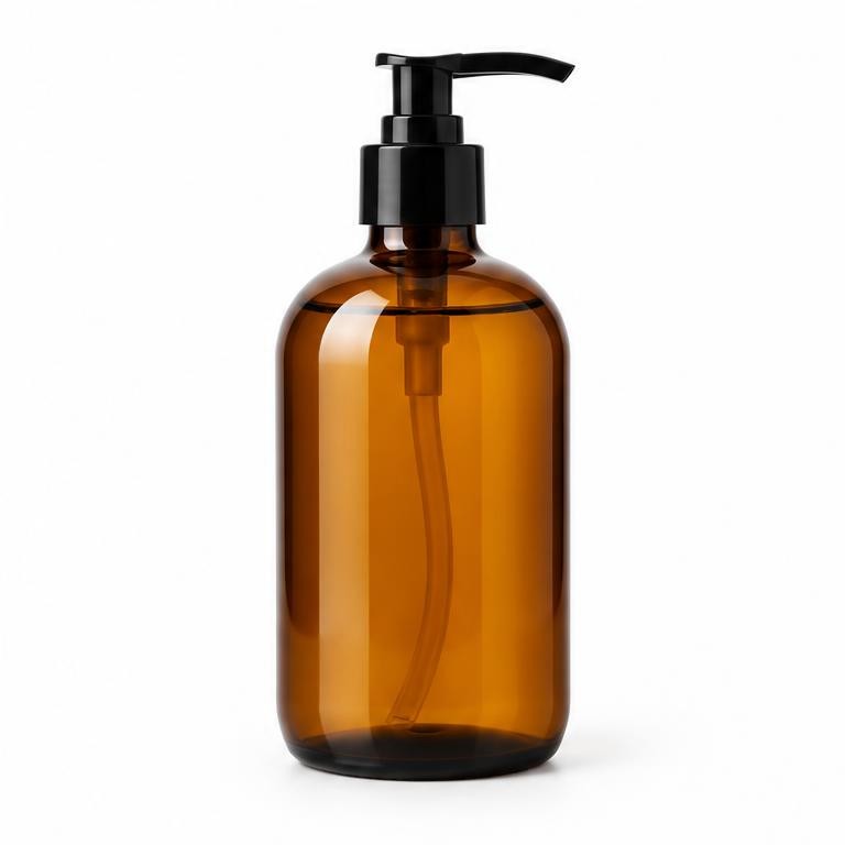 Liquid Hand Soap, Amber Pump Bottle, 16 oz